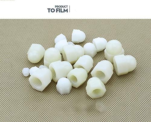 Generic 500PCS x M8 DIN1587 ROHS QUALITY WHITE Nylon Nut Plastic Cap Nuts Decorative Acorn Nut Nylon Hex Hexagon ACORN Domed Cap Nuts - (Color: White)