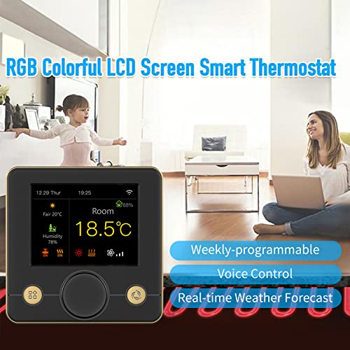 Thermostat Intelligent WiFi HUIOP programmable avec écran LCD coloré RGB - 5