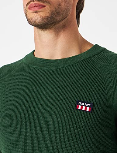 GANT D2. WAFFLE RIB C-NECK, Maglione Uomo, Verde (...