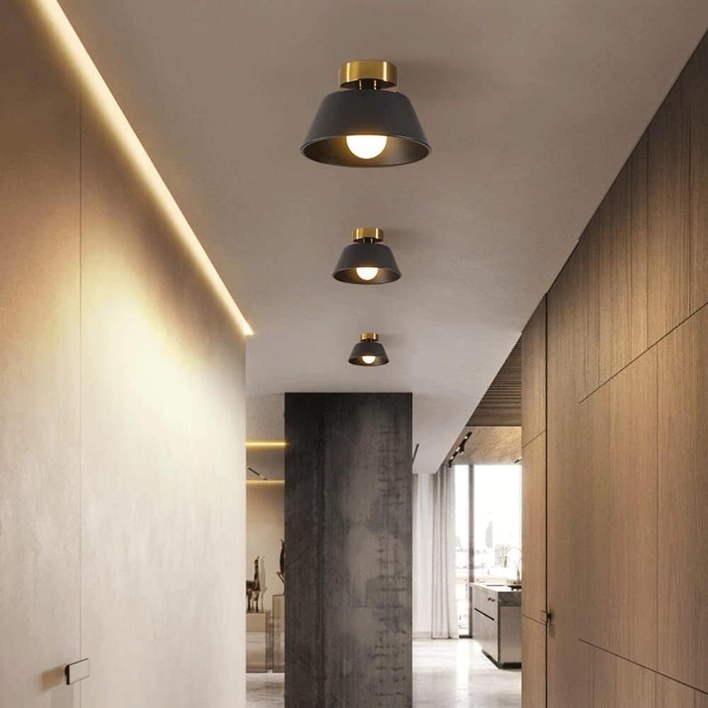 Lámpara de Techo Interior Plafon de Techo Moderna Pequeña/Plafon de Techo de Metal para El Hogar/Plafon de Techo Empotrada para Pasillo Escalera Cafetería Tienda de Ropa Restaurante Decoración (E