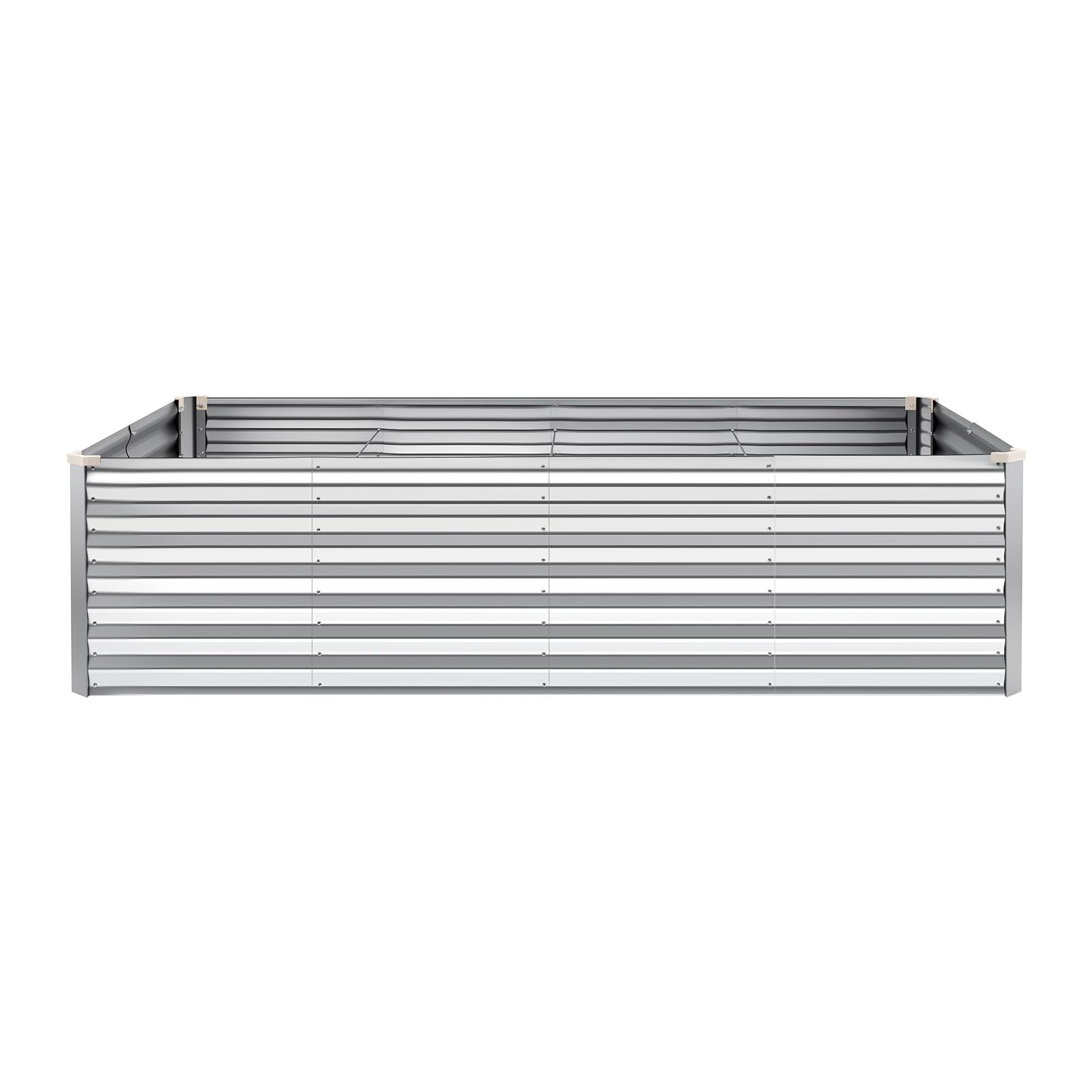 VEVOR Podwyższona grządka metalowa, 240 x 120 x 62 cm, prostokątna grządka ogrodowa, zestaw do użytku na zewnątrz, grządka na warzywa w rękawiczkach, rabatka na kwiaty i warzywa, srebrna