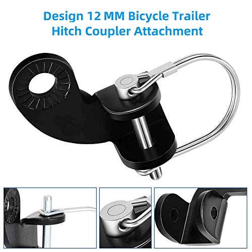 Bicycle Stainless Trailer Hitch Coupler Attachment, Colmthys Trailers Adapter Replacement Connector Included, Suitable For Kids Burley Bee Bike, Pets Trailers (12 Mm) #TOP4