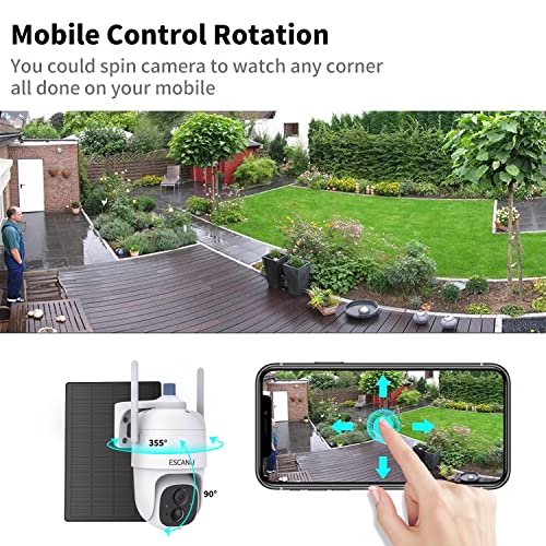 Wireless Solar Outdoor Security Ptz Ai Motion Detection Audio Wifi Camera,Home Security,Spotlight Colorful Night Vision,360 View,Ip65 Waterproof,Pir Alarm,Rechargeable Battery,2-Way Speak,Sd /Cloud #TOP6