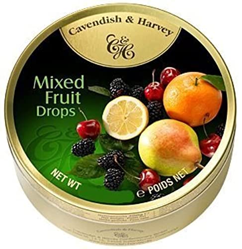 Cavendish & Harvey | Mixed Fruit Hard Candy Drops | 5.3 Ounce Tin #TOP1
