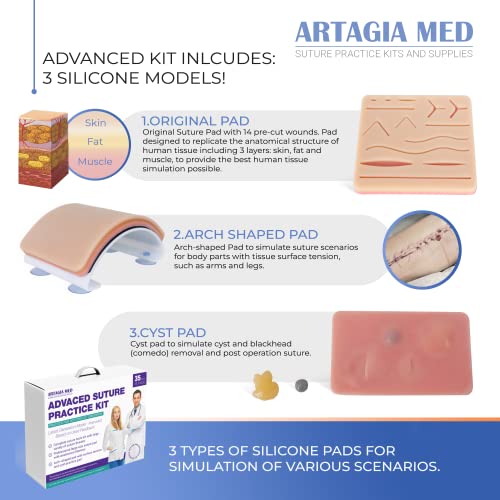 Artagia ADV-SUT-KIT-USA Advanced Practice Kit For Medical Students (35 Pcs) – Latest Generation Of Most Complete Model, Including: Tool Kit With Variety Of Suture Threads thumb #1