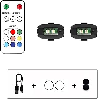 Gsrimgratoe 2 unidades LED universal anticolisión LED indicador de advertencia mini señal Drone con luz estroboscópica 7 colores intermitente