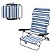 AKTIVE 62600 Chaise de Plage Pliable Basse 5 Positions Marin Beach 61 x 53 x 78 cm, Matériaux combinés, Bleu, 78 x 62 x 77 cm