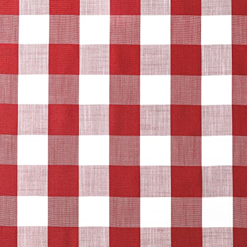 Amzdecor Buffalo Plaid Grommet Curtains 84 Inch Length, Red Light Filtering Check Textured Sheer Curtains Drapery For Living Room Bedroom,2 Panels （40" X 63", Red & White） #TOP6
