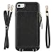 ZVE Handbag Case Apple iPhone 8 iPhone 7, 4.7 inch, Leather Wallet Case Crossbody Chain Credit Card Holder Slot Zipper Pocket Purse Wrist Strap Case Apple iPhone 8/7 - Black