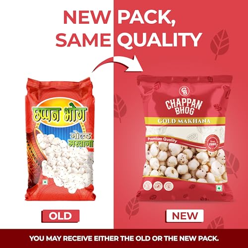 Image of Chappan Bhog Gold Makhana 100g | 5+ Suta Extra Large Foxnuts (Phool Makhana) | Raw Makhana (Lotus Seeds) | Healthy Snack | High Protein, Keto and Gluten Free | Fasting and Evening Diet Snack | Low in Fat