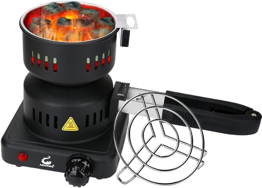 Coal Burner, Charcoal Burner For Cubes Charcoal Starter ETL Approved Durable Multipurpose Electric Stove 120v~650w,Overheat Protection Coconut Coals Burner