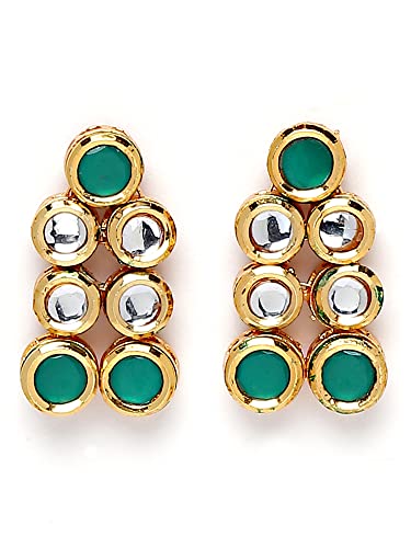 Karatcart Gold Plated Green Polki Kundan Handcrafted Necklace Set for Women - Image 4