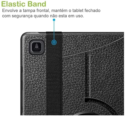 Capa Case Preta Executiva Giratória Compatível Com Tablet Samsung Galaxy Tab A7 Lite + Película de V