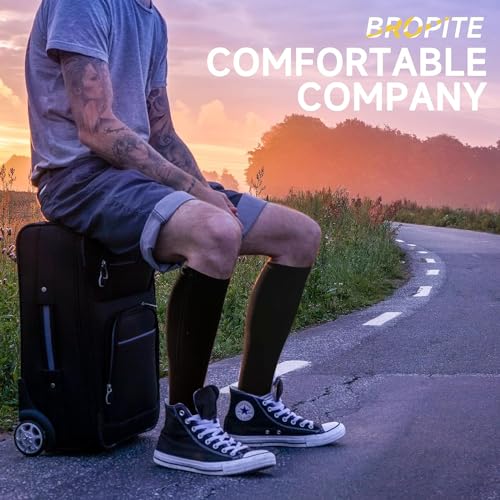 Image of bropite Zipper Compression Socks Women & Men - 2Pairs Calf Knee High 15-20mmHg Open Toe Compression Stocking suit for Walking