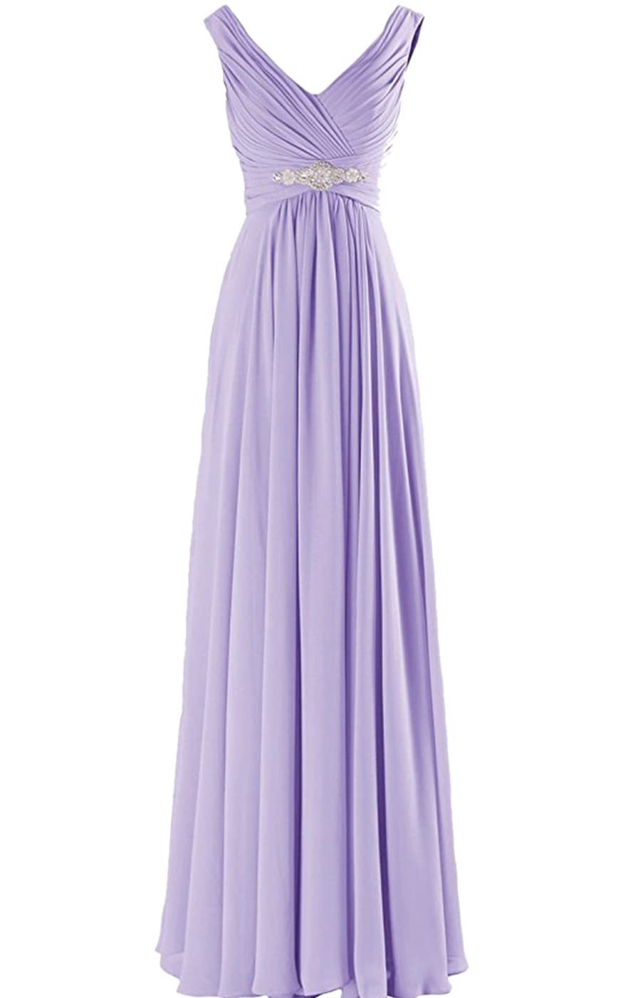 Lecureler Women's Lilac V-Neck Ruching Prom Bridesmaid Size 12