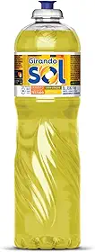 Girando Sol Detergente Lava-Louças Neutro 1L Detergente Líquido Para Lava-Louças Amarelo Contém Tensoativo Biodegradável Neutro Dermatologicamente Testado
