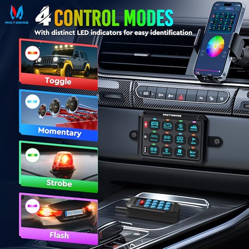 MICTUNING P1Y+ 12 Gang Switch Panel with APP & Remote Control 230FT by MICTUNING - Used condition - Image 6