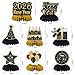 8 Pcs New Years Eve Decorations 2026 Honeycomb Centerpieces, Black and Gold Table Toppers for NYE Party Supplies, 3D Happy New Year Table Eve Decor Props