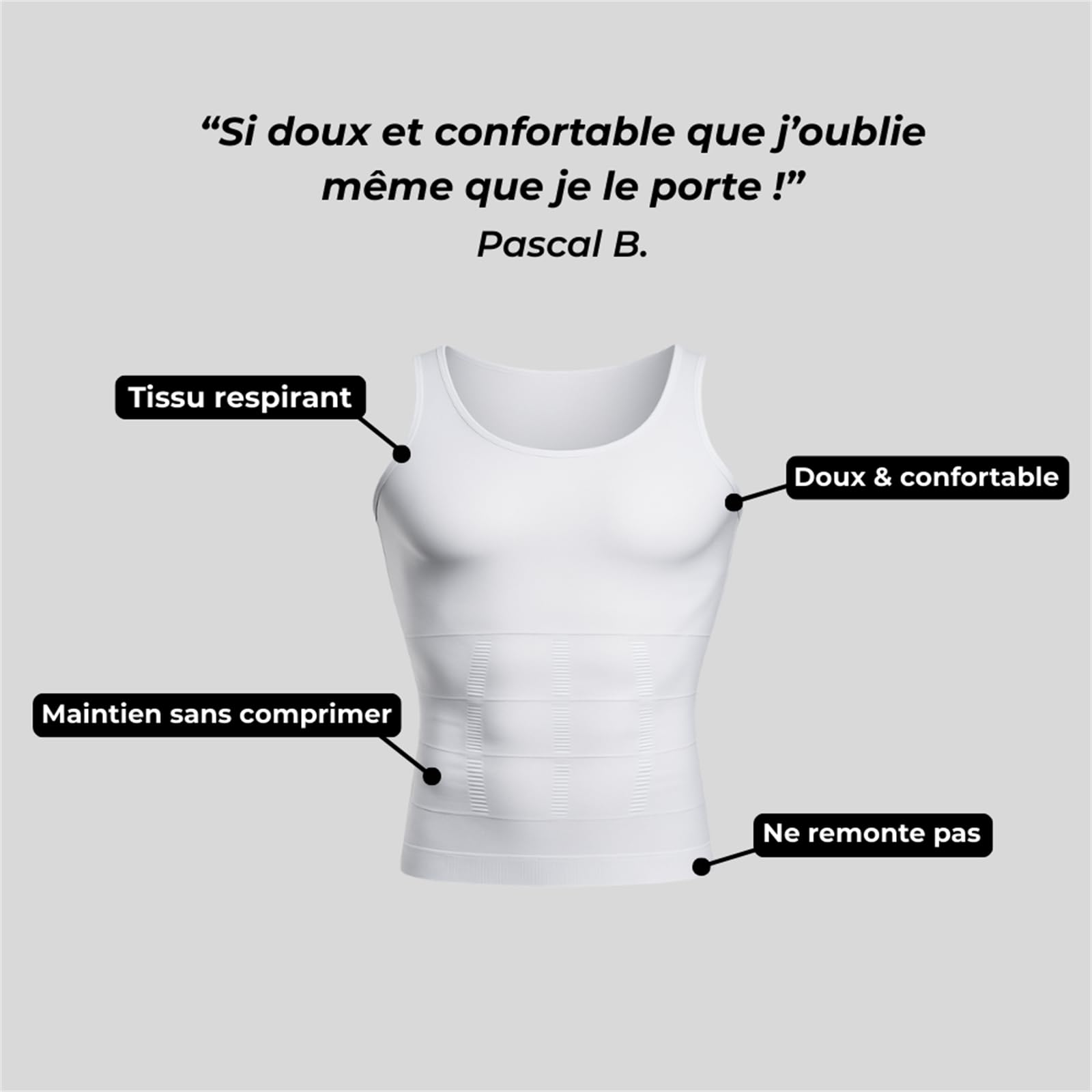 MEIION Débardeur Gainant Omeno Gilet de Compression Amincissant en Coton pour Hommes Shapewear sans Manches pour Une Silhouette élancée