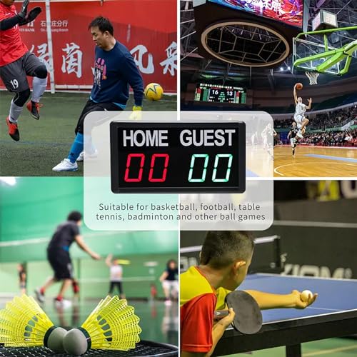 Marcador electrónico Digits, portátil con control remoto, 6 niveles de ajuste de brillo, muestra puntuaciones de 00 a 99, para baloncesto, fútbol, tenis, béisbol, bádminton y otros eventos miniatura 2