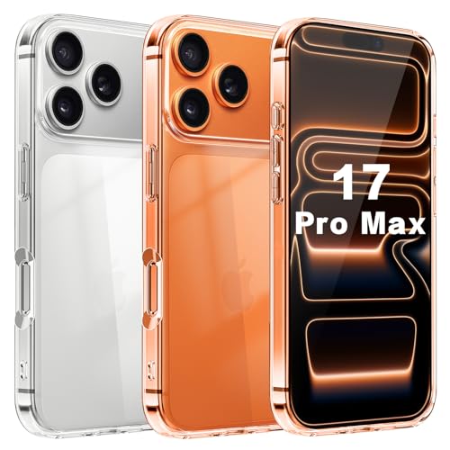 【Blxnyt】iPhone 17 Pro Max ケース クリア MIL規格取得 衝撃吸収 耐衝撃 PC背面 + TPUバンパー 2重構造 軽薄 黄変抑制 ワイヤレス充電対応 アイフォン 17 プロ マックス 透明 スマホケース 保護カバー (6.9イン