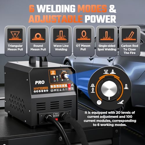 Image of Dent Puller Welder 3.5KW Spot Welder Dent Puller Machine, Auto /Manual Welding, 110V 4200A Auto Body Repair Kit with 6 Welding Modes & Overheat Protection for Car /Truck /Motorcycle