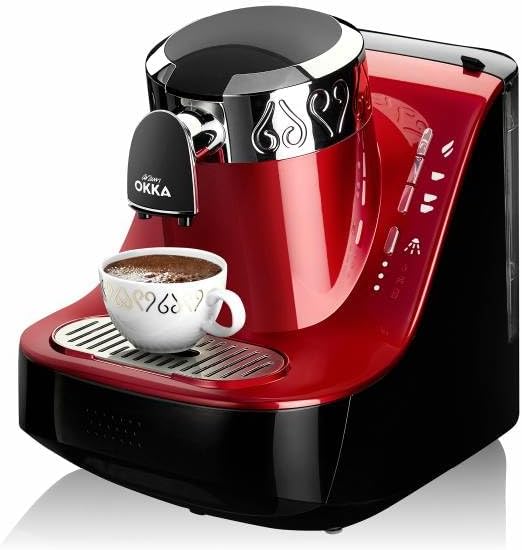 Okka Automatic Turkish Coffee Machine Red Chrome, OK002
