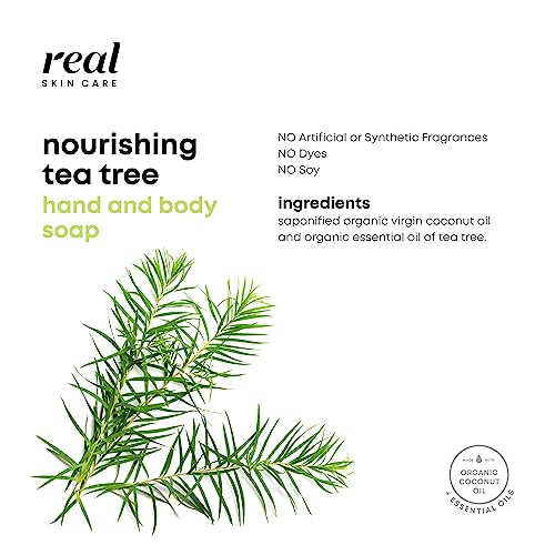 Real Skin Care Moisturizing Bar Soap With Coconut Oil | Nourishing Tea Tree | Natural Organic Bar Soap With No Chemicals Or Parabens | Foaming Hand Soap And Body Soap | Handmade Soap In The Usa #TOP3