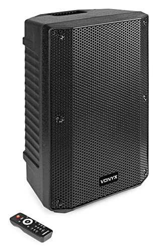 VONYX VSA10BT Enceinte Active 500W bi amplifiée avec Bluetooth et MP3, Lecteur multimédia, Port USB, Affichage LCD, amplificateur intégré, Bluetooth, télécommande Incluse