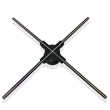 GIWOX 3D Hologram Fan Display, 1080P 25.6inch WiFi Real Time Live Stream, Splicing, LED Light Naked Eye Holographic Video Advertising Projector for Shop Trade Show Exhibition Shopping Mall Holiday