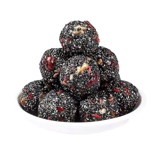 K芝麻??核桃丸 【無蔗糖】五珍芝麻丸 休?点心小吃 ?果混合小吃 五珍胡麻丸 桑?芝麻球 黒ゴマ団子ナツメ丸くるみ ミックスナッツスナック 黒米ナツメくるみ胡麻丸 桑の実胡麻玉 ?粒独立包装 K胡麻丸 芝麻丸 休?零食 (20個)