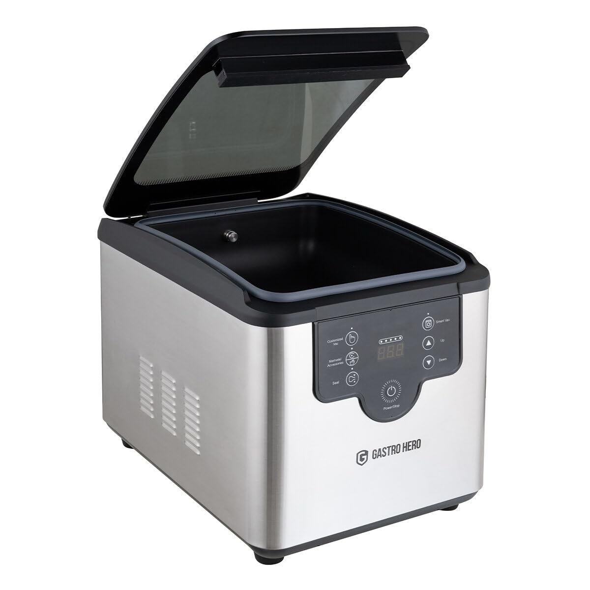 GastroHero Kammer-Vakuumiergerät KVM133OP – Profi Vakuumierer 133 l/min mit 250 mm Schweißnaht aus Edelstahl – leistungsstarkes Tischgerät für Gastronomie & Catering