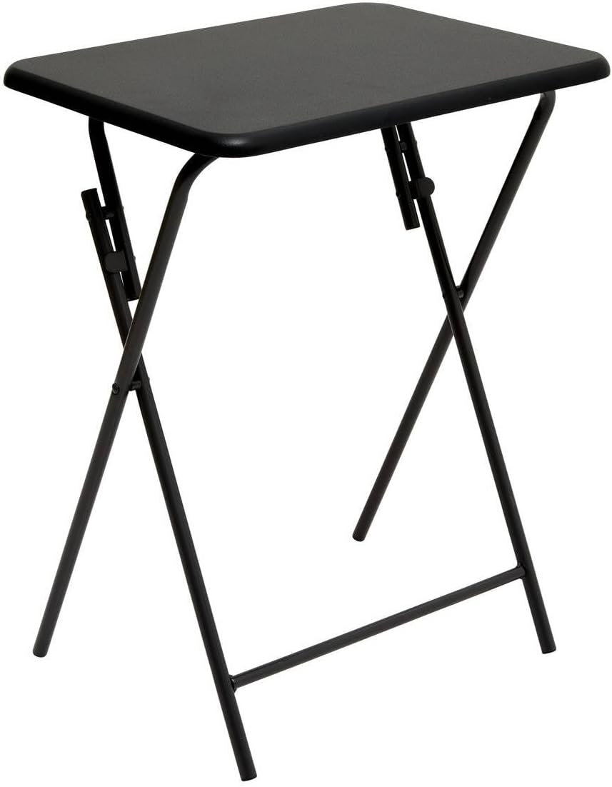 5five - Czarny składany stolik pomocniczy - L48 x D38 x H65 cm - Metalowa rama - do małej przestrzeni, balkonu, studia, salonu, sypialni