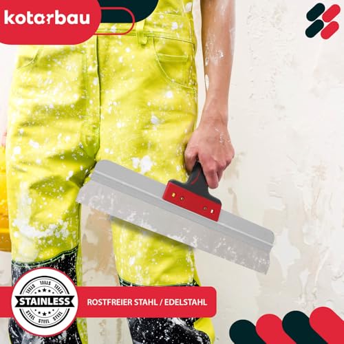 KOTARBAU® Edelstahl Flächenspachtel zum Auftragen von Spachtelmasse Gips Putz 450 mm