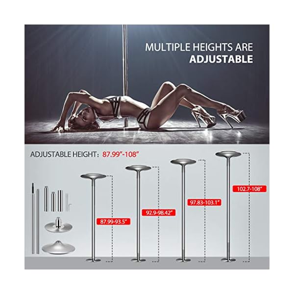 VIVOHOME-Portable-Spinning-Dance-Stripping-Pole-for-Home-Fitness VIVOHOME Professional Dancing Pole, 45mm Portable Dance Pole for Home Fitness