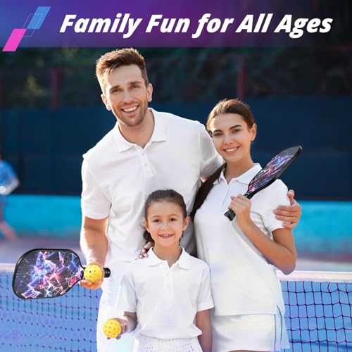 Image of niupipo Pickleball Paddles Set of 2 or 4, USAPA Approved Fiberglass Pickleball Paddle Set with Balls and Bag, Polypropylene Honeycomb Core, Lightweight Pickleball Paddles for Beginners Men Women