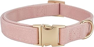 YUDOTE Ultra Soft Dog Collar Natural Cotton Cord for Small Dogs with Sensitive Skin, Dusty Pink product image