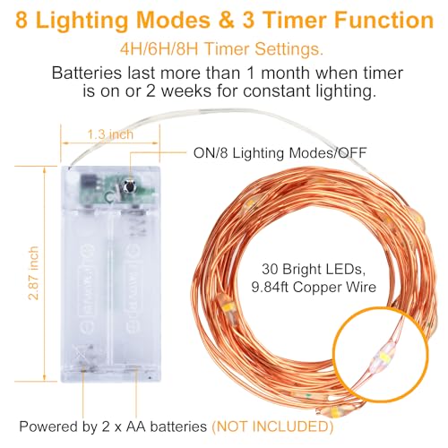 Innolife 6 Pack Led Fairy String Lights Battery Operated With Remote Control & Timer, 10 Ft 30 Led Copper Wire Twinkle Lights For Bedroom Christmas Wedding Party Indoor Outdoor Decoration thumb #1