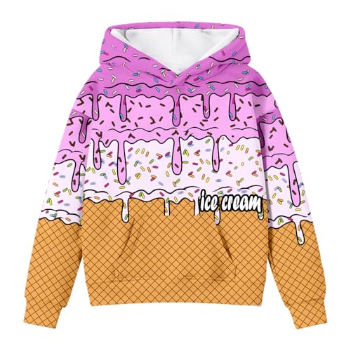 Cute Hoodies for Teen Girls Ice Cream Drip Preppy Pullovers Kids Long Sleeve Funny Y2k Hooded Sweatshirts with Pocket4