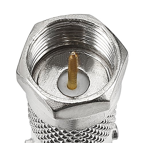 uxcell Adaptador Conector BSP F Macho a BNC Hembra Plateado miniatura 4