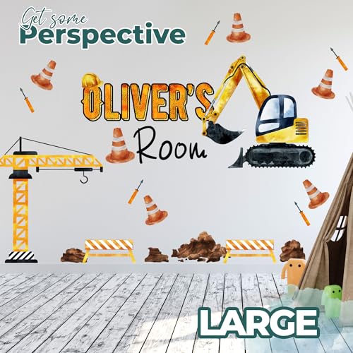 Vinilo decorativo excavadora personalizado para habitaciones infantiles miniatura 7