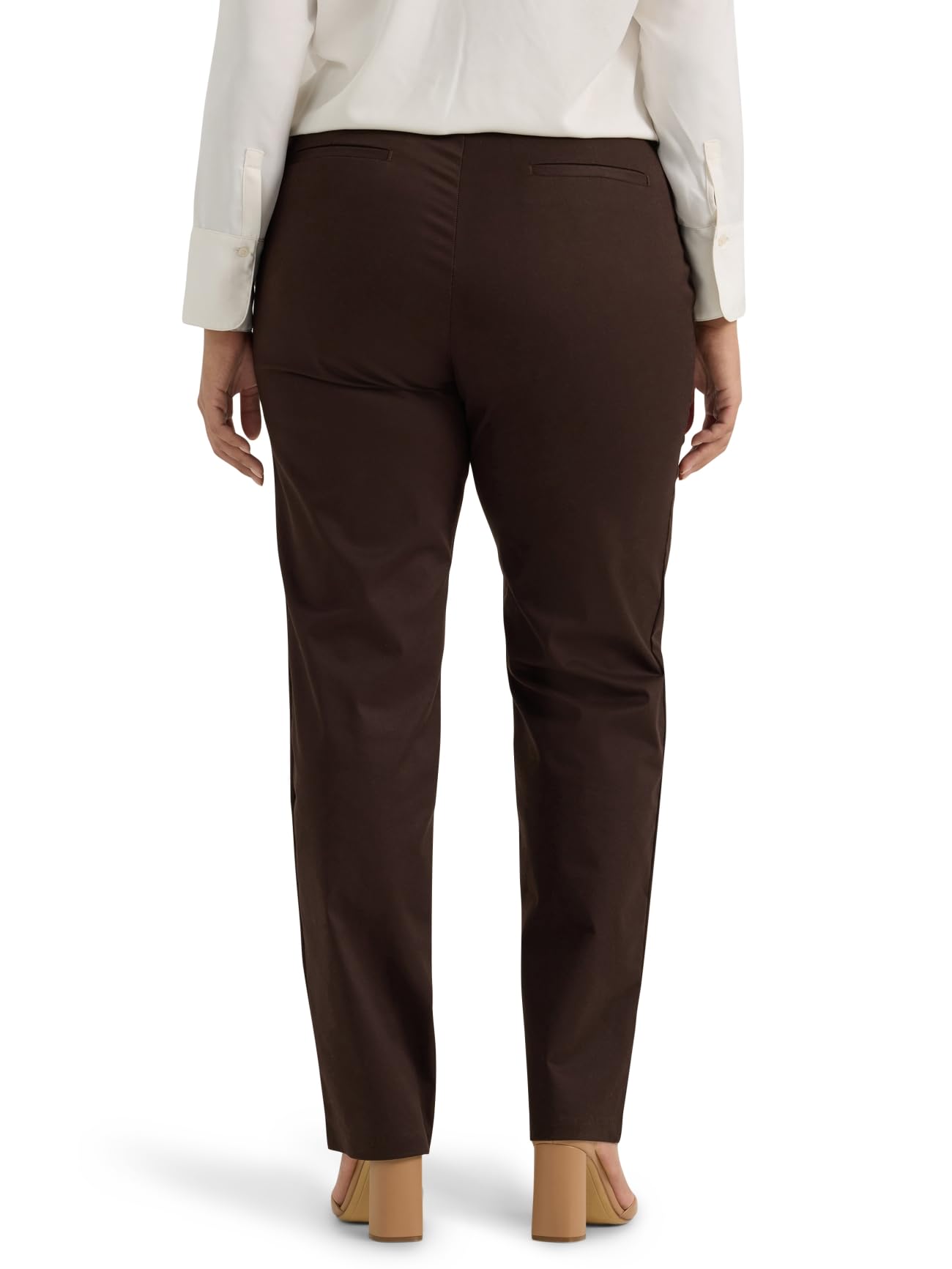 Lee Damenhose, Übergröße, knitterfrei, lockere Passform, gerades Bein, Espresso, 52 Mehr – Ansicht 2