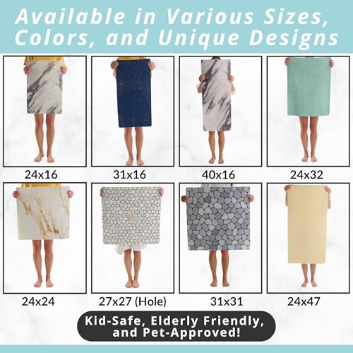 Enkosi LOOF-24X32-PEBBLE Loofah Shower Mat Non Slip thumb #4