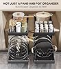 Lozovin Pull Out Pots and Pans Organizer Under Cabinet, Sliding Lid Holder and Pan Rack in Kitchen, Slide Out Inside Cabinet Storage for Pot Lid, Bakeware, Dishes, 8 Adjustable Dividers, 2 Pack Black #4