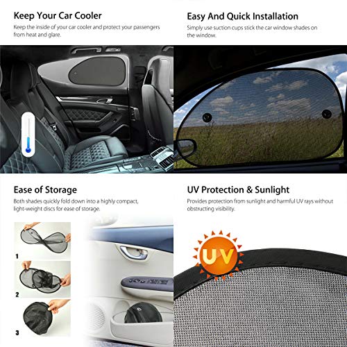 2 Pack Universal Car Window Sun Shades - Protects Your Child from Sun and UV Rays (Large)