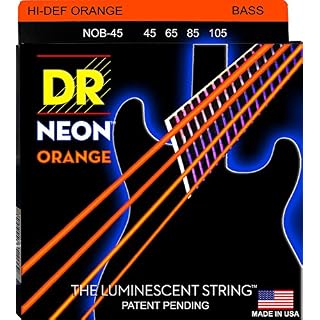 DR String NOB-45 Neon Orange Jeu de cordes pour guitare basse - Les Beatles, Paul McCartney, John Lennon, RIngo Starr, George Harrison