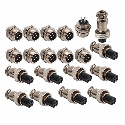 Conector aviación macho hembra 10 sets GX12 4 pines 12mm miniatura 5