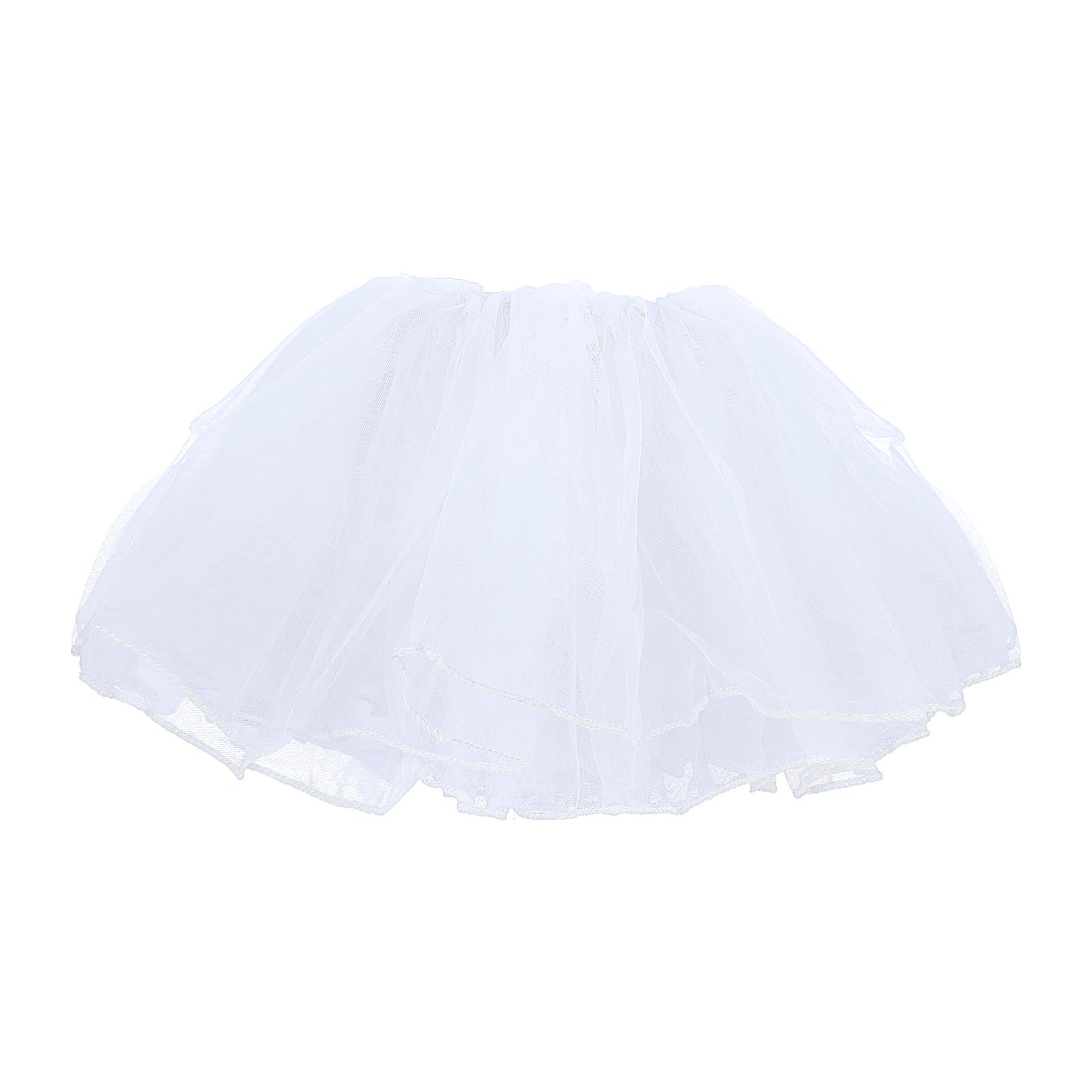 WLLHYF Dziewczęca spódnica tutu, 4 warstwy, tiulowa, tutu, elastyczna, puszysta, do tańca baletowego, dla małych dzieci, dzieci, na imprezę bożonarodzeniową (biała), biały, Einheitsgröße