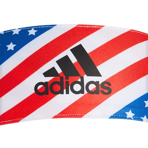 Image of adidas Alphaskin Tie Headband, Americana Flag Aop /Black, One Size