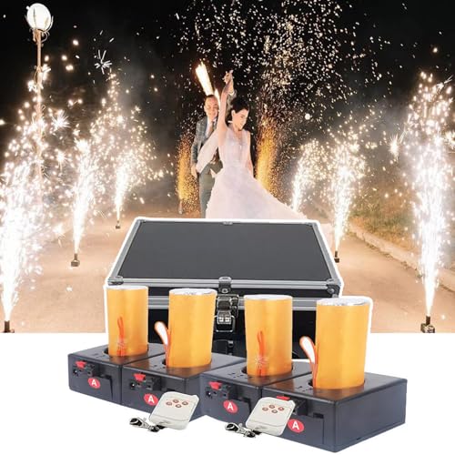 GCLCPAEN Stage Fireworks Controller,Fireworks Firing Controller,With 4 Receivers,100 Meter Remote Control,With Case + Remote Control 2 Pieces,For Wedding, Stage, Concert,4pcs,kit1